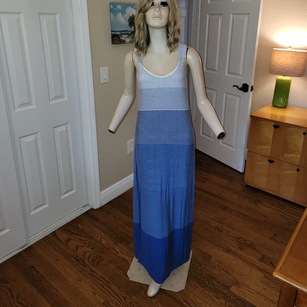 Soma Ombre Stripe Maxi Dress Built-In Bra & Pockets Size S NEW - Picture 4 of 8